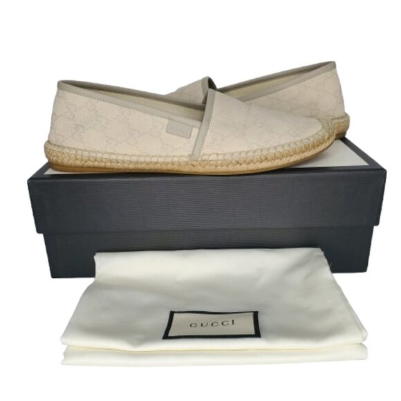 Gucci GG Supreme Monogram Canvas Slip On Espadrille Flats - Picture 9 of 9